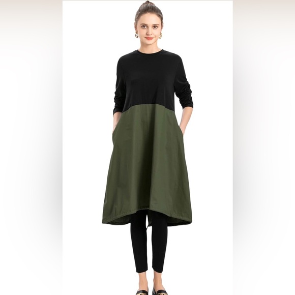 Dresses & Skirts - Green and Black Dress, NWOT